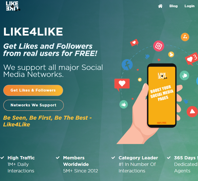 Cộng chéo like quốc tế free lớn Like4Like.org 