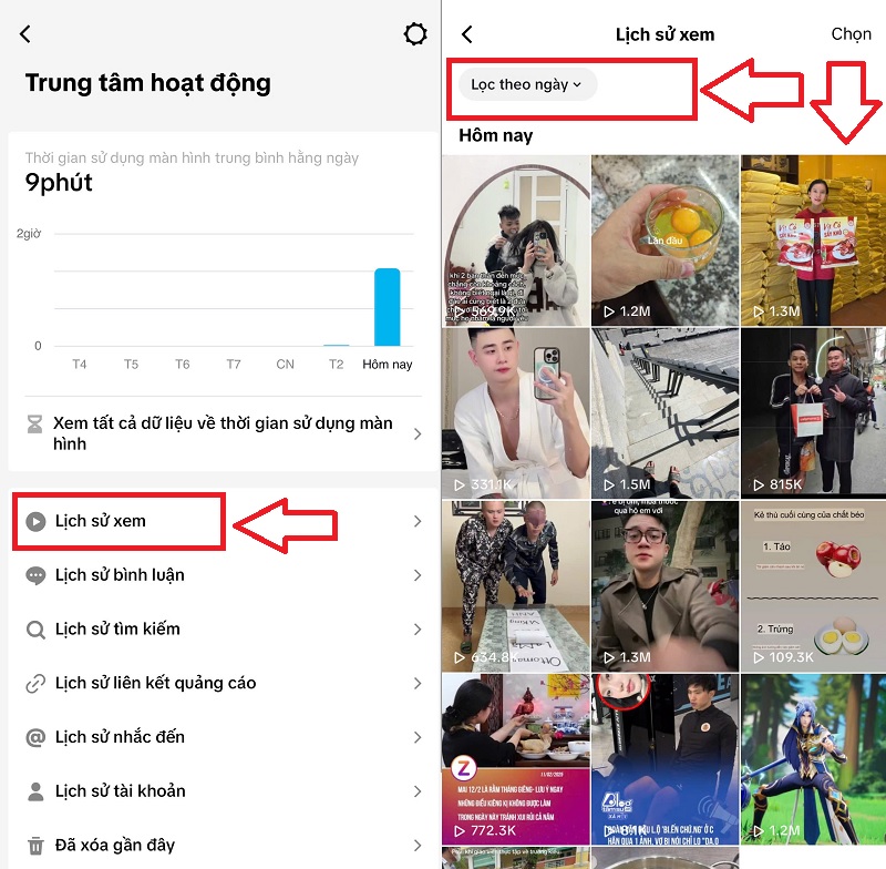 Cách xem lại video đã xem trên Tiktok bằng iphone