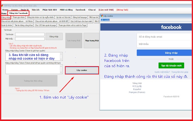 Cách lấy cookie Facebook bằng phần mềm VFP Pro