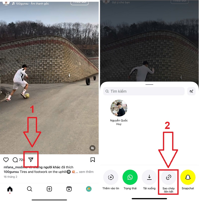 Cách lấy link video instagram trên điện thoại