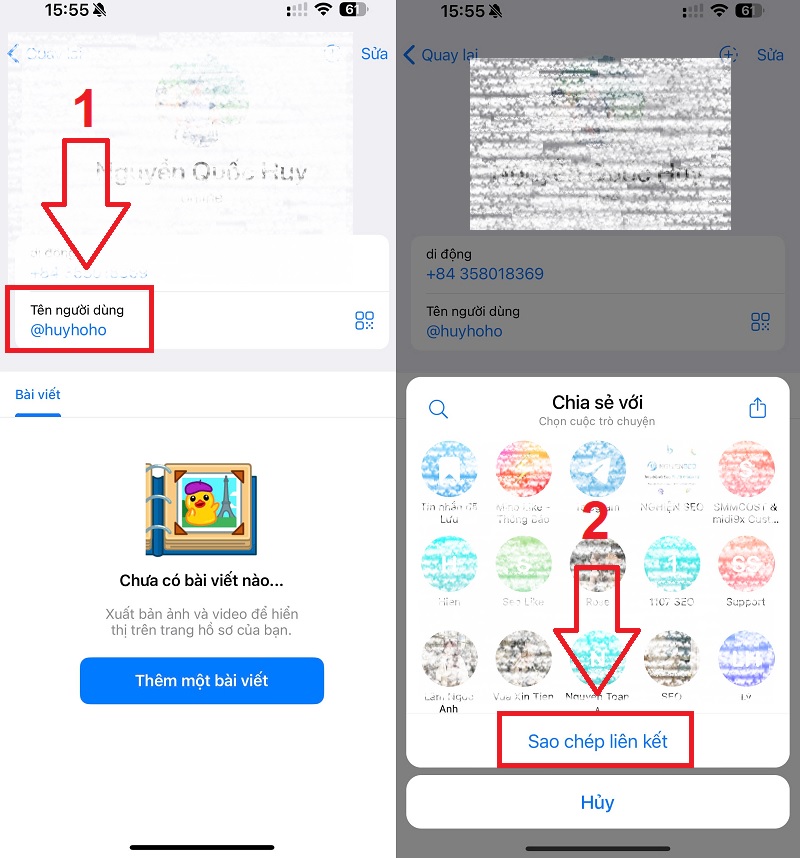 Cách lấy link telegram của mình trên điện thoại đơn giản nhất 