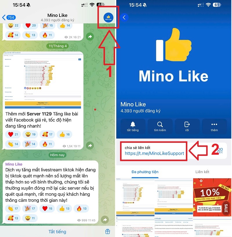 Cách lấy link channel Telegram