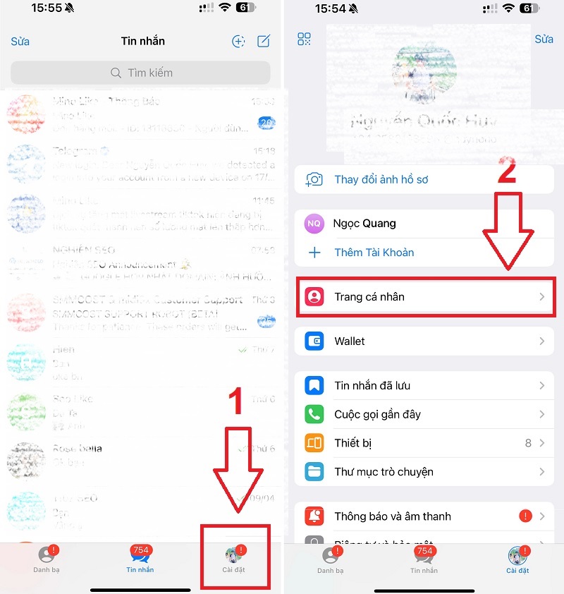 Cách lấy link telegram của mình trên Instagram