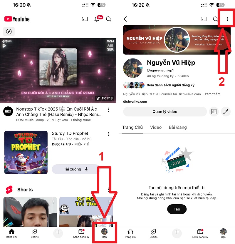 Cách lấy link Youtube cá nhân