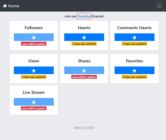 Web buff view Tiktok miễn phí không giới hạn Zefoy